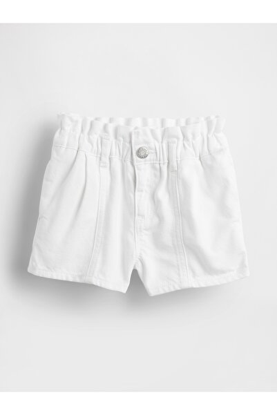 GAP Kız Bebek Beyaz UltraSoft Denim Stride Şort