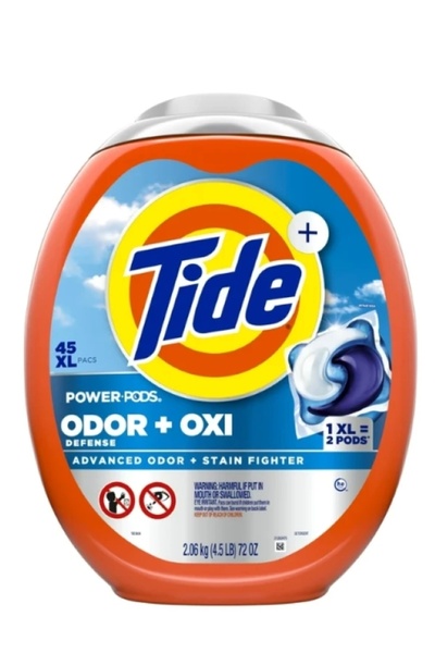 Tide Power Pods Odor + Oxı Defense Advanced Odor + Staın Fıghter 45 XL Pacs Çamaşır Deterjanı 2,06 k