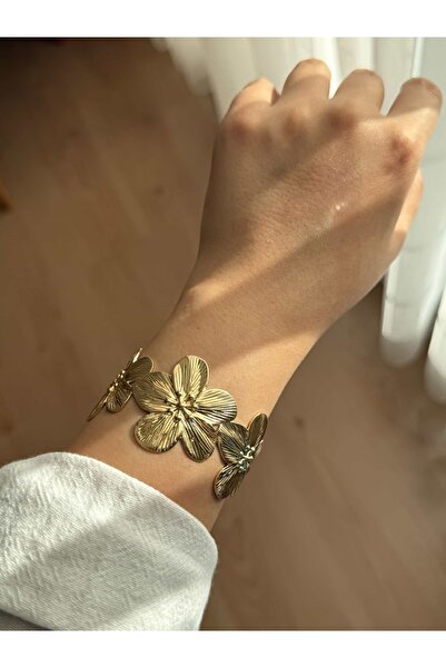 Vola Collection سوار على شكل زهرة هيلينيستيك من الفولاذ الذهبي العتيق