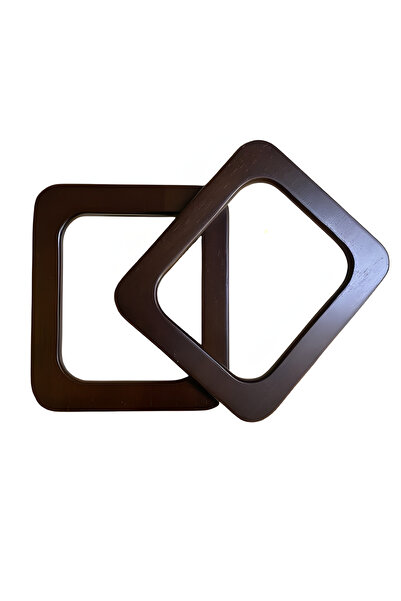 EleganTShoP Elegant Ahşap Çanta Sapı Kare Model 13 cm AH13