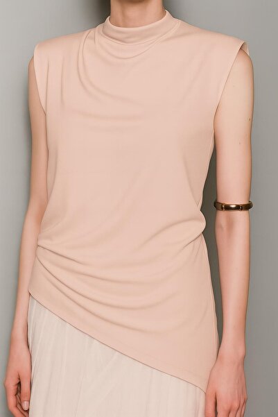 HAKKE Kolsuz Bel Asimetrik Sandy BLUZ