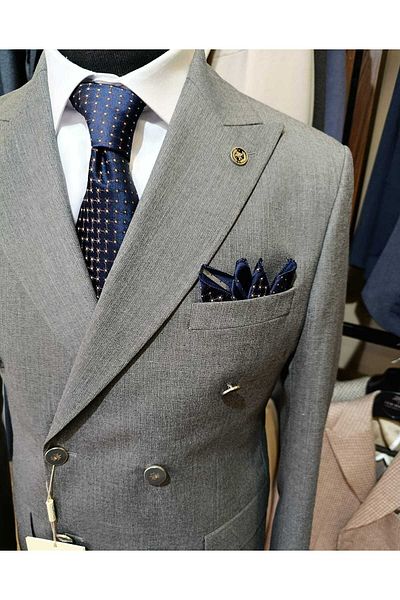 Ted Davıd Gray Double Breasted Suit