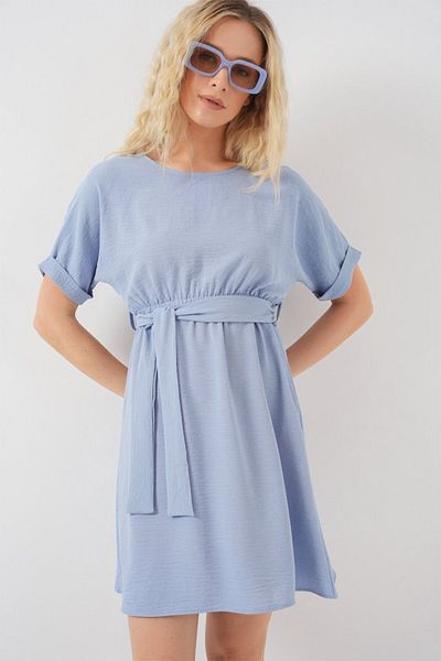 Kokosh moda Rochie Mini Ayrobin cu maneca scurta 2572 - Albastru