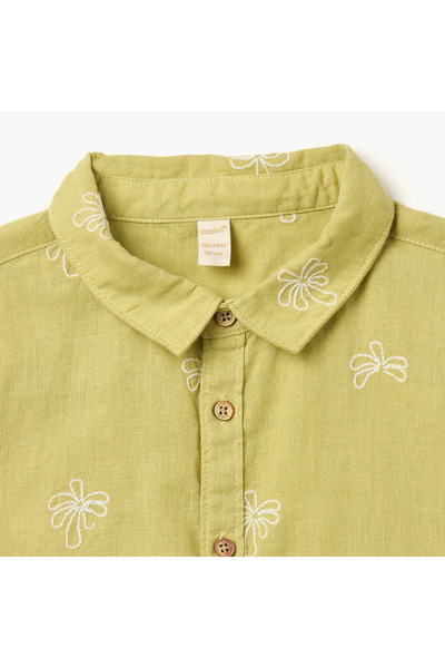 giggles Juniors Embroidered Shirt with Short Sleeves