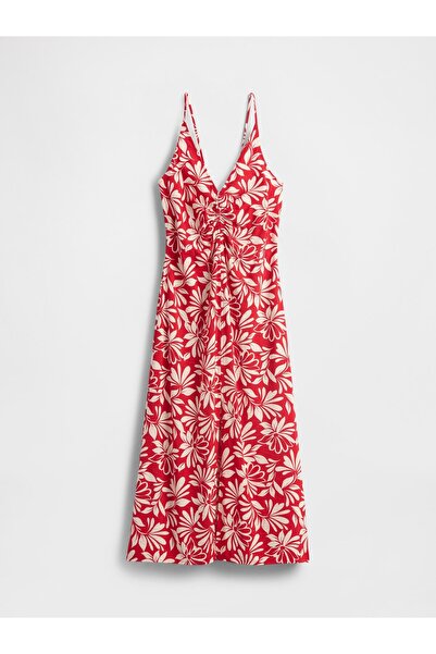 GAP Kadın Kırmızı Askılı Maxi Slip Elbise