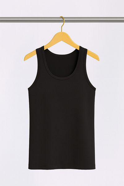 QKK Men's 50% Cotton-50% Modal Classic Black 3-Piece Undershirt Q2Ik1L1Kk2E.3Lu