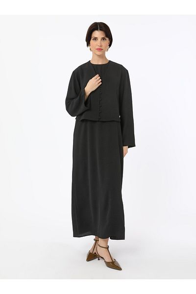 Refka Button Detailed Double Suit - Black - Refka