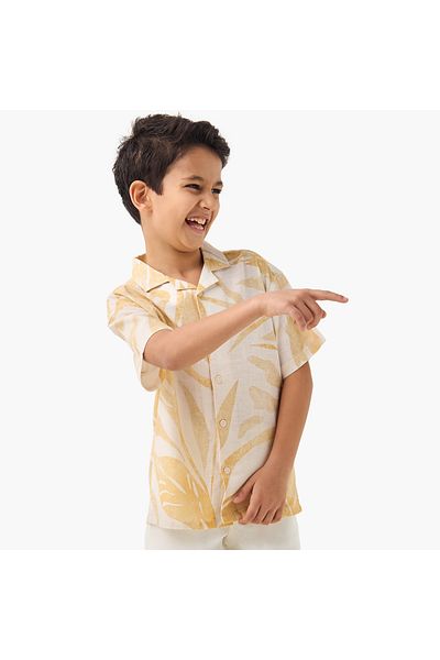 Juniors Printed Shirt with Short Sleeves