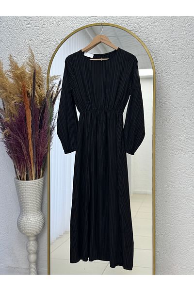 MİHRA STORE Rochie Nada cu vestă Miretta și talie elastică-Çİ510 Negru