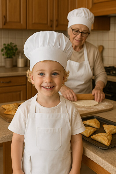 dalip Set Sort si Boneta pentru Copii, 4-10 ani, Ajustabile, Material Textil, Alb