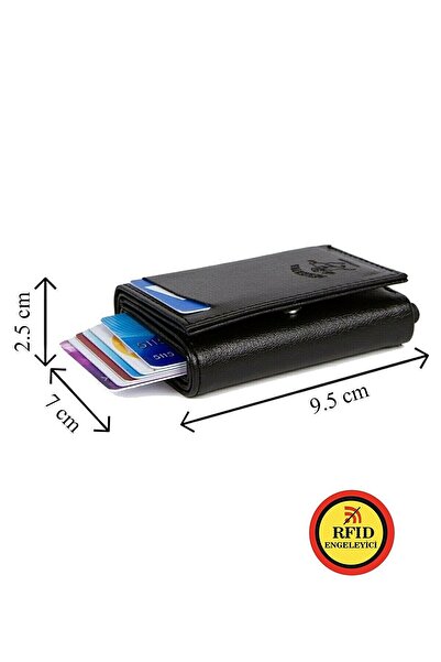 Newish Чоловічий шкіряний гаманець з механізмом, портфель, клатч і щоденна сумка (14X24 см) - чорний