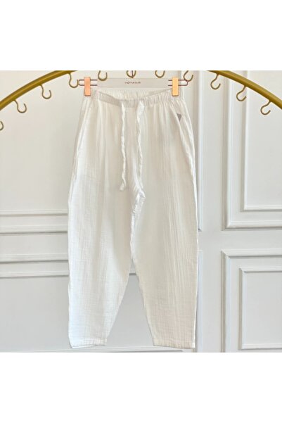LesyaCollection Müslin Bel Lastikli Havuç Pantolon