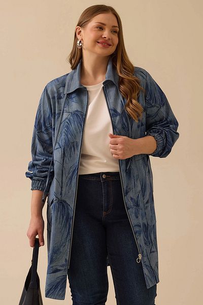 Gala-Xi Galaxi Women's Large Size Patterned Pocket Cap 4010 Indigo