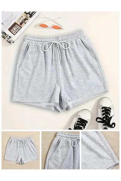 CANDERO Women's Gray Shorts Plus Size Oversized Sweatpants Sports Casual Wear Quality Stylish Appearance Yus