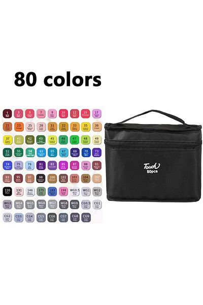 Choice 80 Colors 24-168 Colored Marker Pens Set Manga Brush Pen Drawing sketch Kawaii Art School Supplies S