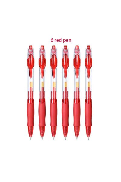 Choice 6 Red Pen 13/30pcs Retractable Gel Pens Set Black/Red/Blue Ink Ballpoint for Writing Refills Office