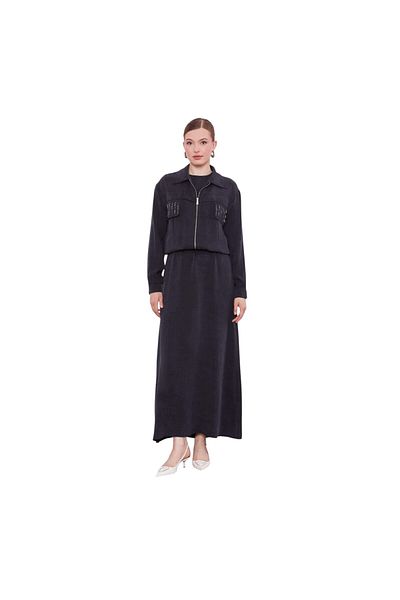 Levidor Women's Stone Detailed Zippered Skirt Suit 100713