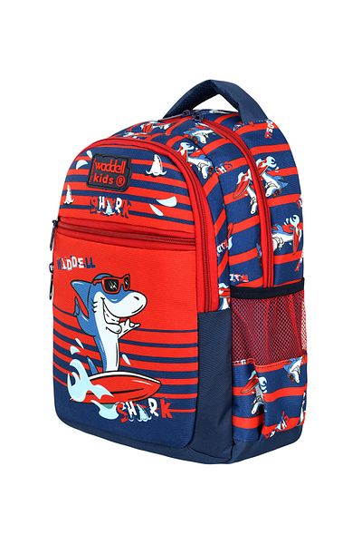 Niss Store Shark Patterned Primary School Backpack, Thermal Lunch Bag and Pen Holder Set of Three