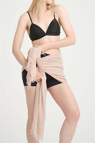 Dipmoda Γυναικείο μπεζ υφασμάτινο σάλι μουσελίνας pareo DPMHT02