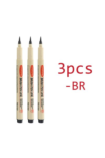 Choice BR-3pcs Art Manga Outlining Pen Pigment Liner Micron Pen Marker set Hook Line Needle Pen for Sketch