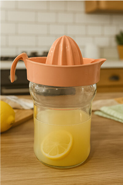 SİHİRLİ AYAKLAR Pink Color Practical Lemon Citrus Juicer with Glass Chamber 400ml