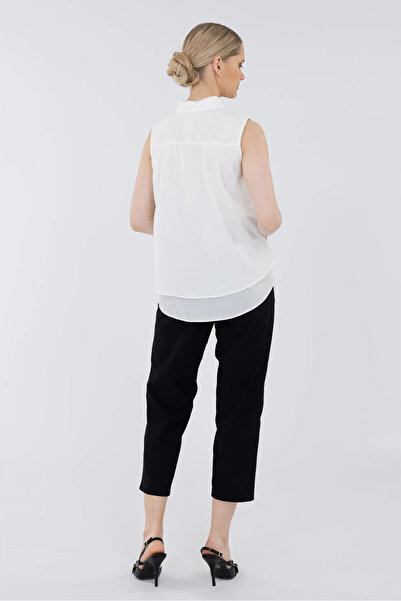 IDYL Chiffon Floral Detailed Cotton Blouse