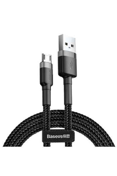 Baseus Cafule CAMKLF-BG1 USB to MicroUSB Data and Charging Cable, 1m, 2.4A, Black Gray