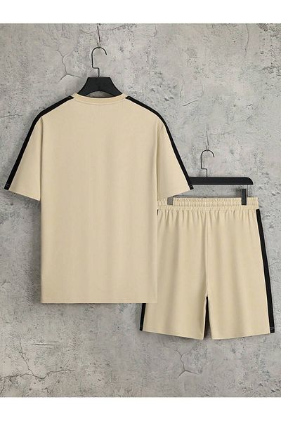 LUNAVISTA Men's Printed Short Sleeve Shirt and Shorts Set, Simple Design