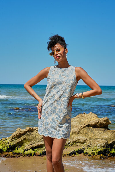 ASEDE Φόρεμα με δαντέλα με βαμβακερή επένδυση με λουλούδια