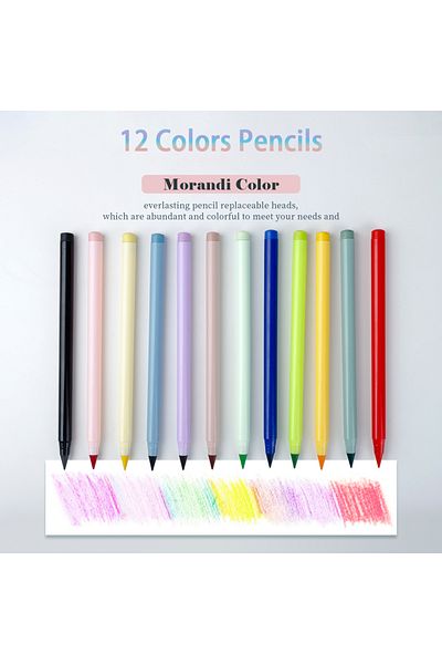Choice 12Pcs Color Pencils 12Colors/set Morandi Colored Everlasting Pencils Unlimited Eternal Writing Penci