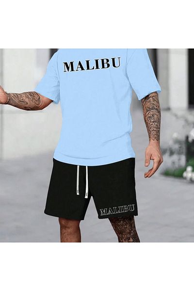LUNAVISTA Two-Piece Set, Short-Sleeved T-Shirt and Short Shorts, Summer, Casual Youth Style
