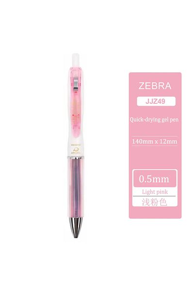 Choice black 0.5mm Light pink 1pcs Japan ZEBRA Gel Pen Quick Drying Anti Fatigue Airfit JJZ49 Press Black S