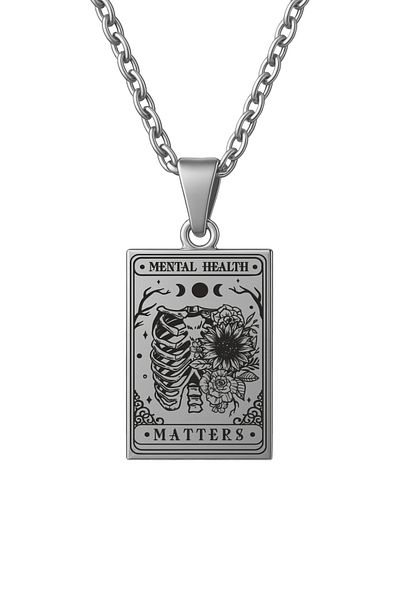 ArtinArt Mental Health Matters Tarot Card |   316L Steel Necklace
