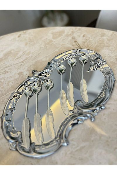 PONCİKPAZAR Feather Model Zamak Teaspoon 6 Pieces