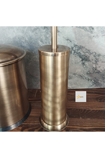 Genel Markalar Antik Eskitme Kapaklı Paslanmaz Çöp Kovası Set
