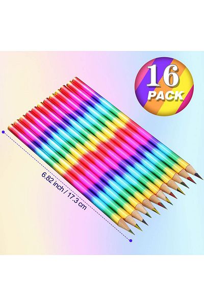 Choice 16Pcs set 8/16Pcs Rainbow 4 Color in 1 Pencils Rainbow Pencils Wooden Colored Pencils Multi Colored