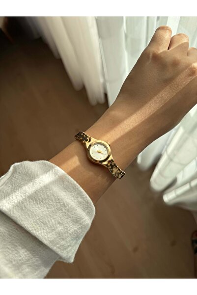 Vola Collection İnce Kordonlu Vintage Çelik Gold Minimal Kadın Kol Saati 33