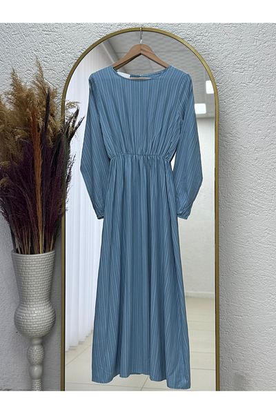 MİHRA STORE Miretta Vest with Elastic Waist Nada Dress-Çi̇510 Blue