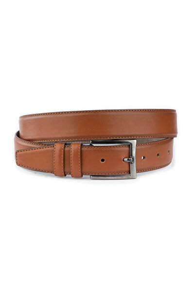 ÖZTÜRK DERİ Men's Tan Classic Plain Suit Belt