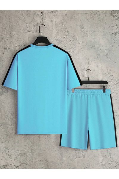 LUNAVISTA Men's Printed Short Sleeve Shirt and Shorts Set, Simple Design