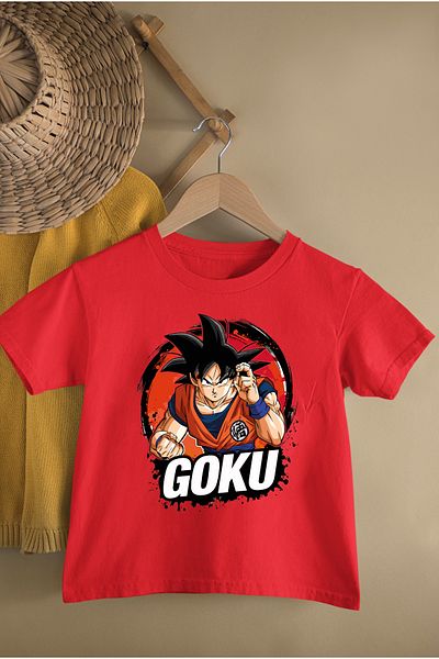MAGORS Anime Goku Manga Printed Circle Neck Standard Fit Short Sleeve Youth and Children Tshirt