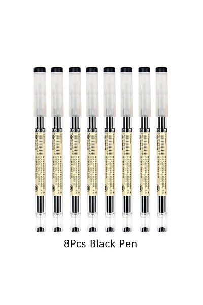 Choice 0.35mm 8pcs black pen 54Pcs/Set 0.35mm Gel Pens Office School Exam Sign Ballpoint Pen Blue Red Black