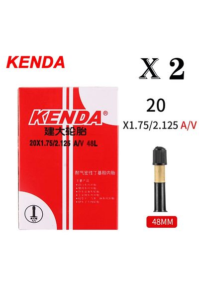 Kenda 20x1.75-2.125 AV 48L 2PCS KENDA Bicycle Inner Tube 20/26/27.5/29/700c/23C Schrader Presta Butyl Rubb