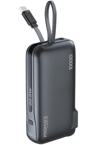 Promate Ultra-Compact Wall Charger Power Bank 10000 mAH