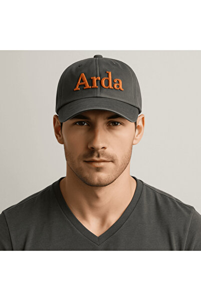 Tesbihane Kişiye Özel İsim Nakışlı Siyah Vintage Stil Eskitme Kumaş Ayarlanabilir Unisex Beyzbol Şapkası