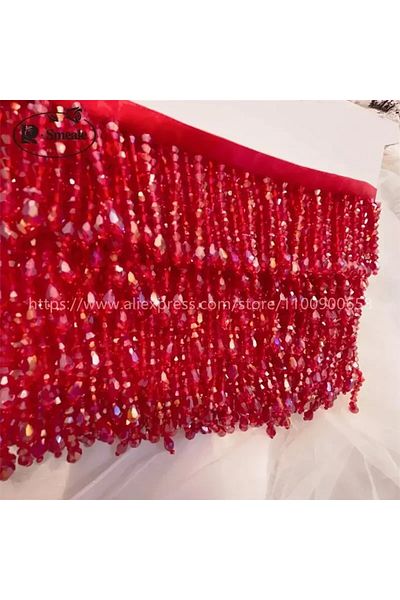 Choice 45CM Length Red 32Color Tassels Beaded Lace Trim Garment DressTassel Lace Decoration Shoes Ornament