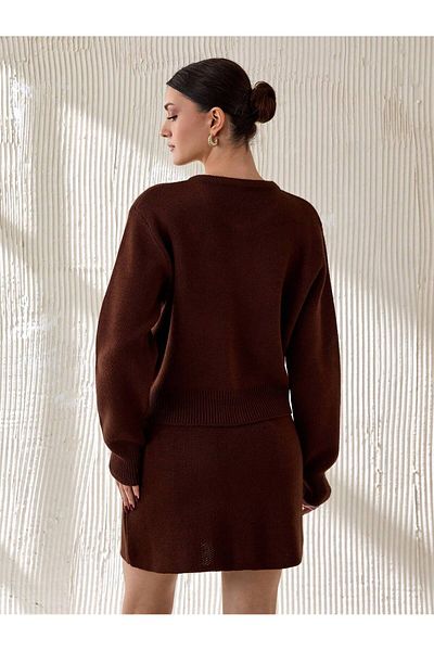 hidafashion Buttoned Skirt Knitwear Set
