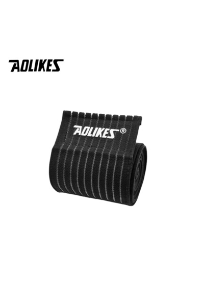 Aolikes طول 180 سم، أسود، قطعة واحدة، ضمادة ضاغطة مرنة للركبة، حزام رياضي للركبة، 40-180 سم
