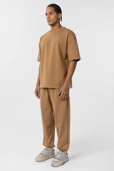 VAMOSCLO Basic Oversize Tracksuit Set with Elastic Legs Camel