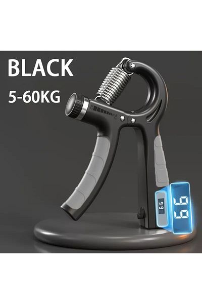 Choice Count-Black 5-60kg Adjustable Hand Grip Strengthener Hand Grip Trainer With Counter Wrist Forearm An